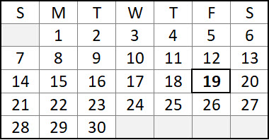 June 2026 calendar highlighting the date our office is closed for Juneteenth