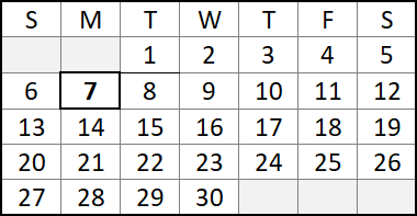 September 2026 calendar highlighting the date our office is closed for Independence Day