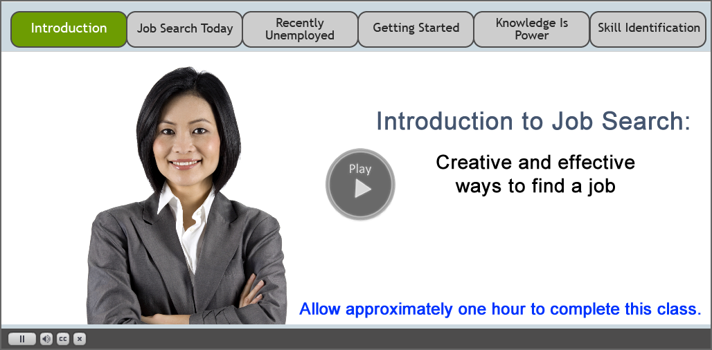 Click to start the Work Search Skills Identification video.