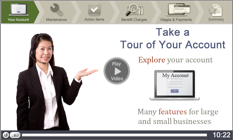 Click to start the Take a Tour of Your Account video